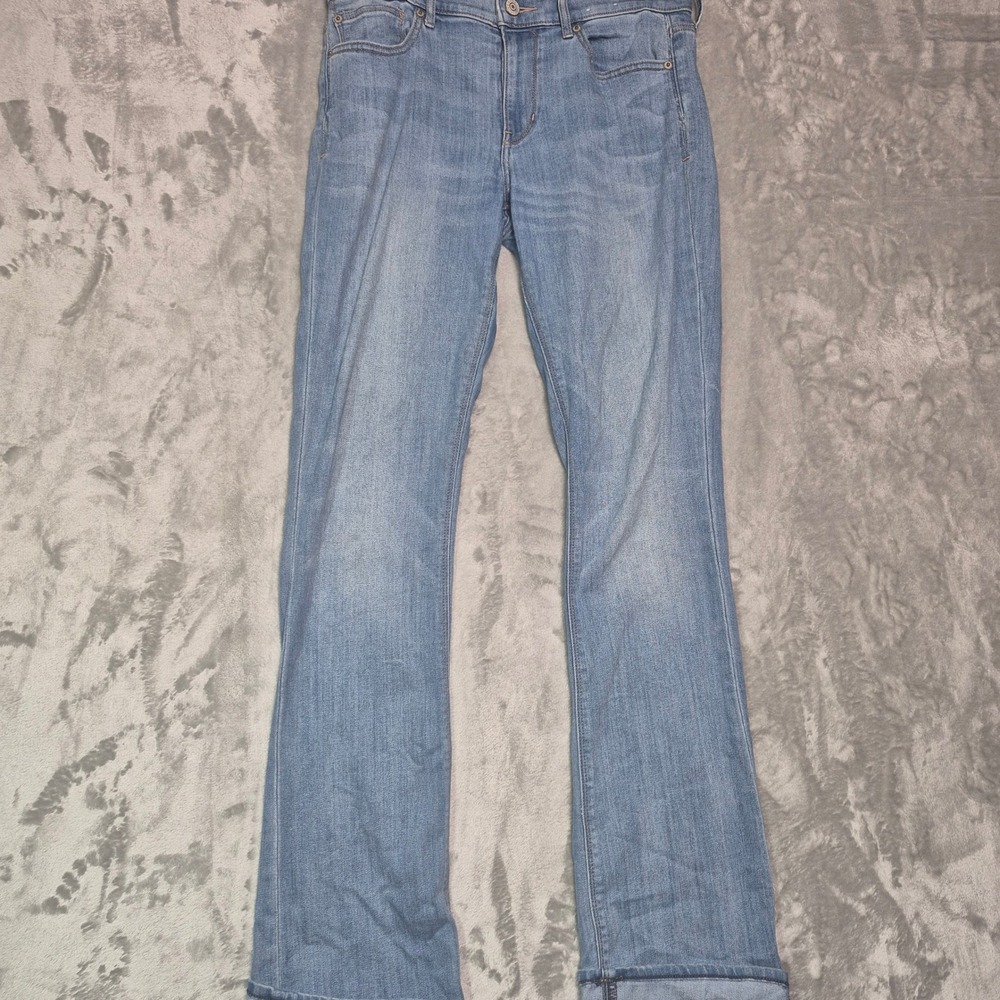 Express Barely Boot Mid Rise Stretch Light Wash Jeans Women Size 10L Long
